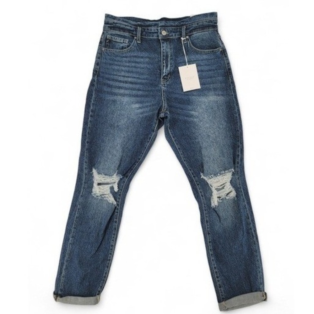 Kancan Womens 11/29 High Rise Mom Jeans‎ Relaxed Tapered NWT